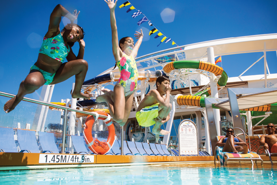 kids enjoying the pool on a royal caribbean cruise